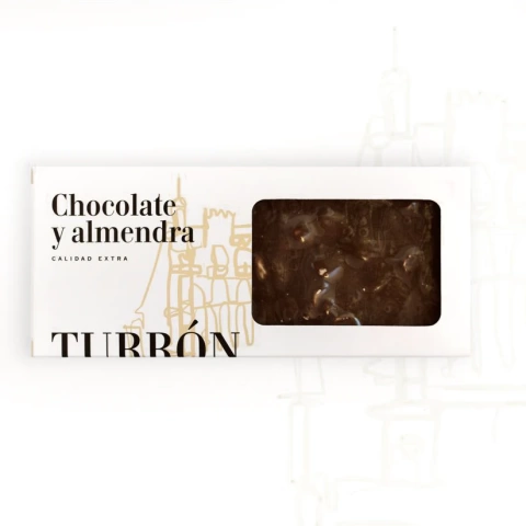 Turrón de chocolate y almendra 280 grs aprox