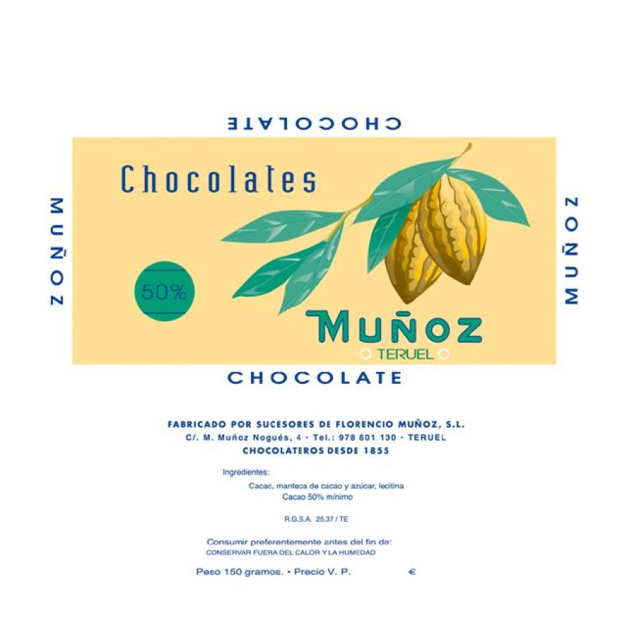 Chocolate puro 50% 150 Grs