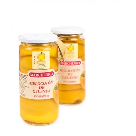 Melocotón de Calanda D.O.  mitades  en almibar  Cristal 440 grs