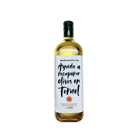 Aceite de oliva virgen extra del bajo Aragón 1L "Apadrina un olivo"
