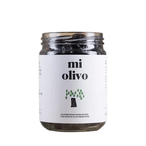 Aceituna negra bajo Aragón  (empeltre) "Mi Olivo" bote 275 grs