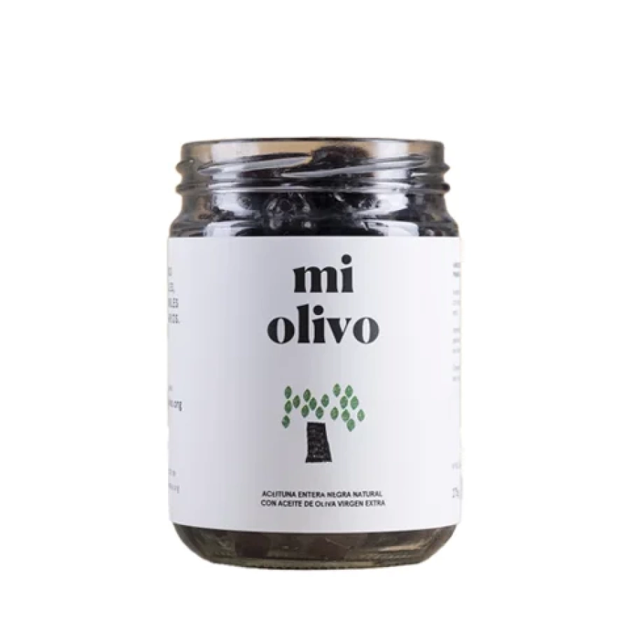 Aceituna negra bajo Aragón  (empeltre) "Mi Olivo" bote 275 grs